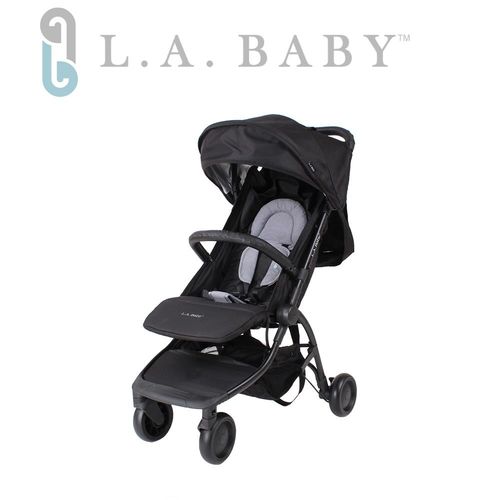 【美國 L.A. Baby】 旅行摺疊嬰兒手推車-黑色