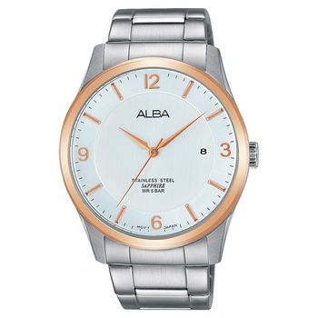 ALBA 時尚東京石英腕錶-銀x玫塊金框/40mm VJ42-X211KS(AS9C92X1)