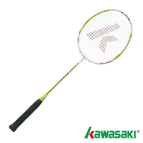 【KAWASAKI】KBD527全碳纖維羽球拍(消光白/綠)