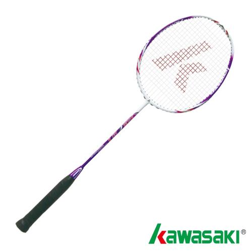 【KAWASAKI】KBD527全碳纖維羽球拍(消光白/紫)
