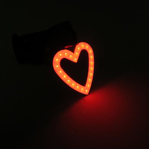 BIKEGUY COB 紅光LED警示燈2段模式造型後燈-愛心型