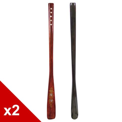 ○糊塗鞋匠○ 優質鞋材 A26 55cm紅木鑲貝鞋拔 (2支/組)