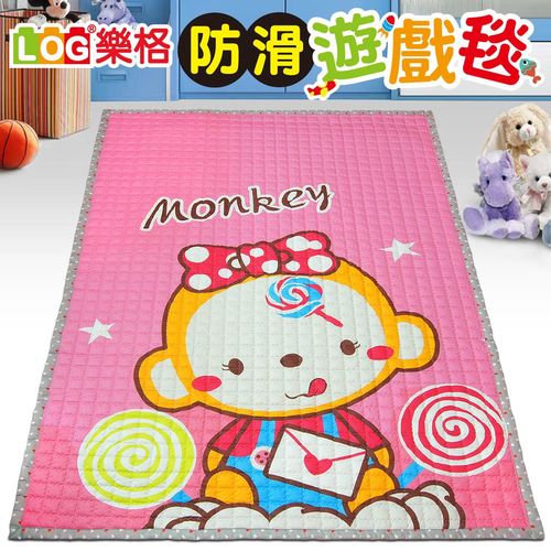 LOG樂格 防滑遊戲毯 -甜蜜的小猴 (200x150cmx厚1.5cm) 爬行墊/野餐墊/止滑墊/保潔墊