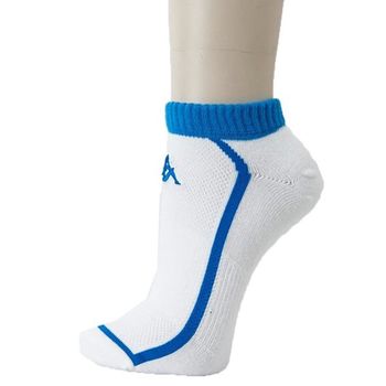 KAPPA 時尚型男休閒運動踝襪(薄底)~白 珊瑚藍4雙