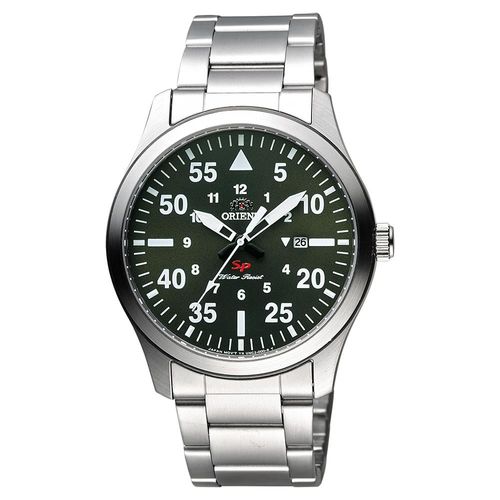 ORIENT東方錶SP系列飛行運動石英錶-綠x銀/42mmFUNG2001F