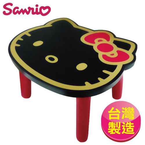 【Hello Kitty】台灣製 凱蒂貓大頭造型矮凳椅子-黑(SANRIO正版授權)
