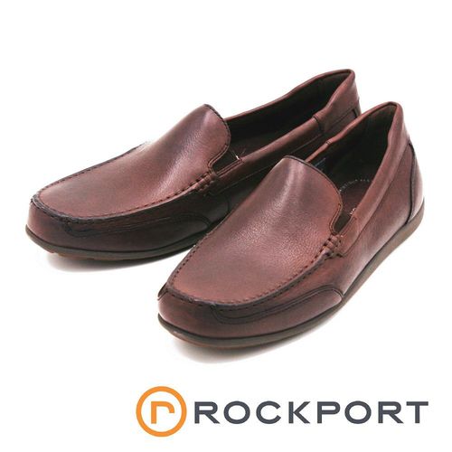 Rockport 素面無綁帶皮鞋 男鞋-棕