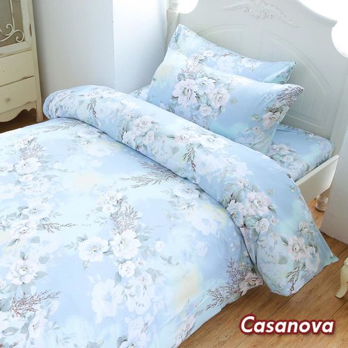 Casanova《薄荷之戀》天鵝絨雙人加大四件式全舖棉兩用被床包組