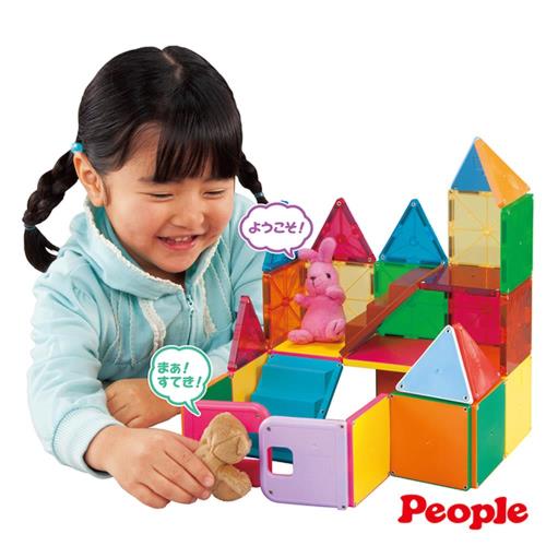 日本People-4歲女孩的華達哥拉斯磁性積木組合(STEAM教育玩具)