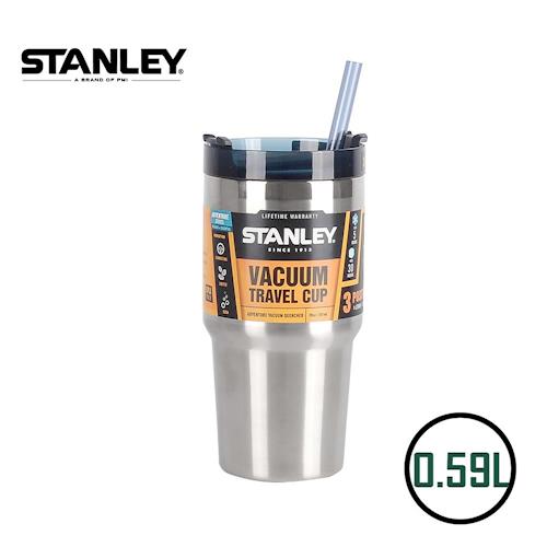 【美國Stanley】不鏽鋼保溫瓶／冒險系列吸管隨手杯 0.59L(不鏽鋼原色)