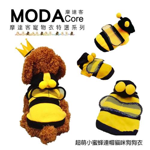 摩達客寵物衣 超萌小蜜蜂造型保暖連帽貓咪狗狗衣服