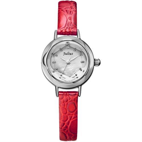 【JULIUS】氣質名媛貝殼鏡面復古腕錶(五色/22mm)