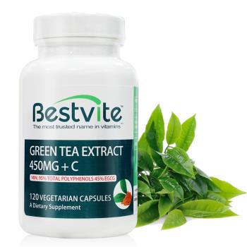 【美國BestVite】必賜力綠茶萃取+維生素C膠囊1瓶 (120顆)-效期至2025/6/30