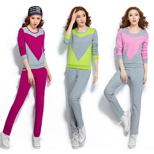 【A3】韓版顯瘦-薄款兩件套裝長袖休閒運動服(螢光綠/粉色/桃紅色)M-XL