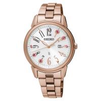 SEIKO 精工 LUKIA 美好時光太陽能女錶-銀x玫塊金 32mm V137-0CG0G SUT302J1 