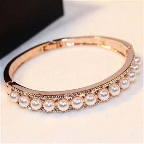 【米蘭精品】玫瑰金純銀手鍊珍珠手環奢華高貴時尚個性73bx25