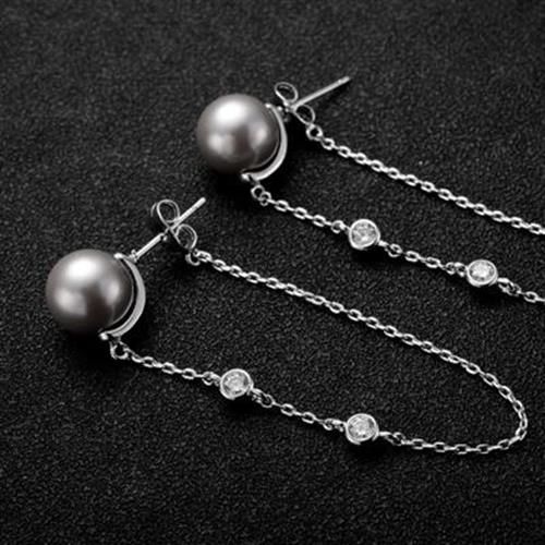 【米蘭精品】925純銀耳環珍珠耳飾時尚個性簡約獨特73gt42