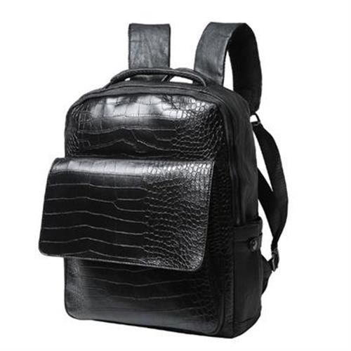 【米蘭精品】後背包皮革雙肩包時尚品味鱷魚紋理73in52
