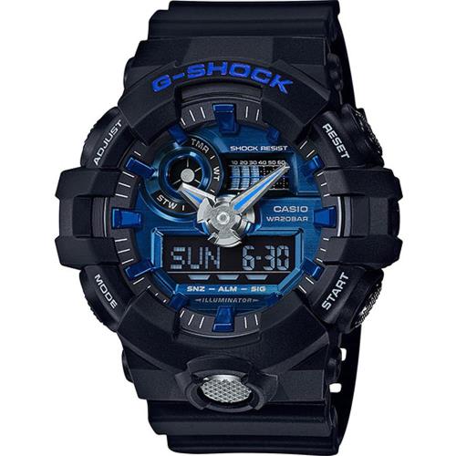 CASIO G-SHOCK   3D立體整點刻度運動錶 GA-710-1A2  黑x藍