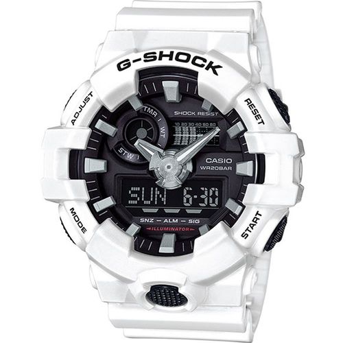 G-SHOCK 3D立體雙顯式運動錶 GA-700-7A 白x黑