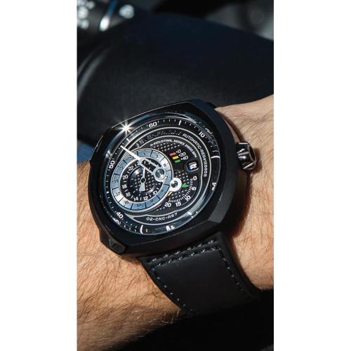 SEVENFRIDAY 日期顯示自動上鍊機械錶-黑/44*50mm Q3