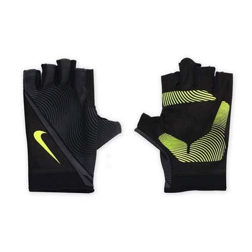 【NIKE】男用動態訓練手套-短指手套 重量訓練 健身 黑螢光綠