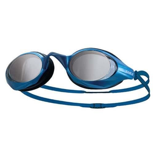 【SABLE】黑貂 競速型塑剛玻璃鏡片泳鏡-清晰防霧防雜光強光 藍