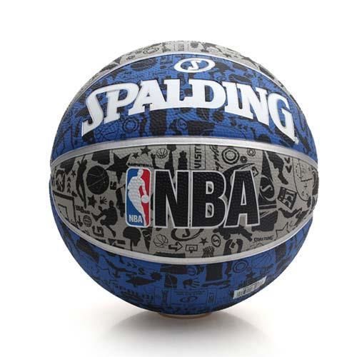 【SPALDING】NBA 塗鴉系列 斯伯丁籃球-戶外 運動 灰藍黑