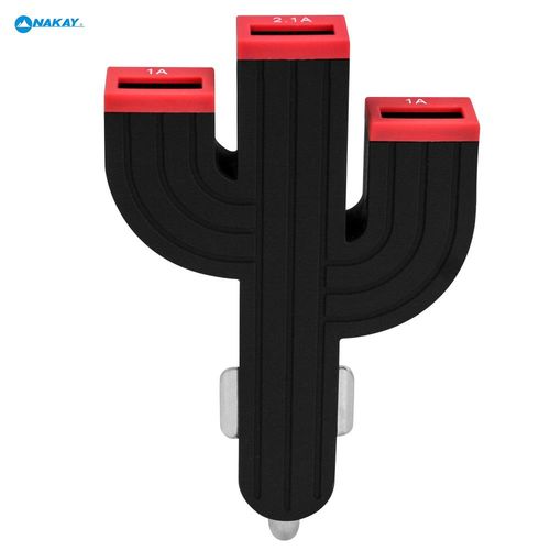 NAKAY仙人掌智能保護大電流3USB車用USB充電器(NCU-57) 