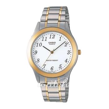 【CASIO 卡西歐】送禮首選 不鏽鋼錶帶 生活防水 折疊式錶扣 男錶(MTP-1128G-7B)