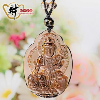 生肖龍、蛇(普賢菩薩)本命佛-頂級冰晶黑曜石項鍊(冰晶)《含開光