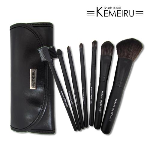 【KEMEIRU】美妝刷BRUSH 專業7件式皮革刷具-A601 