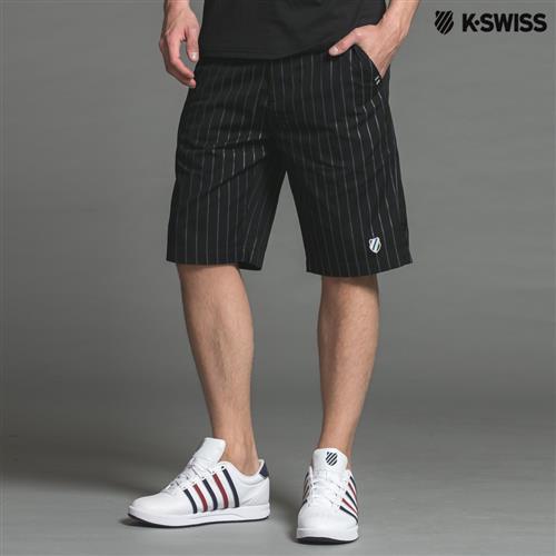 K-Swiss Stripe Woven Shorts運動短褲-男-黑
