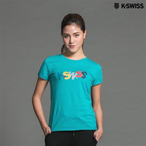 K-Swiss Logo Tee印花短袖T恤-女-綠