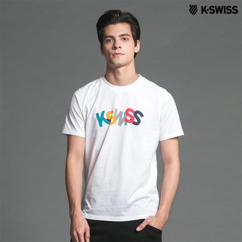 K-Swiss Logo Tee印花短袖T恤-男-白