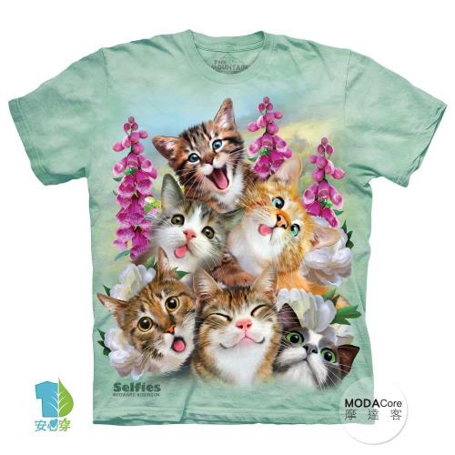 【摩達客】-( 男童/女童裝)美國進口The Mountain 貓咪哦耶 純棉環保短袖T恤