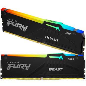 Kingston 金士頓 FURY Beast RGB KF560C36BBEAK2-64 DDR5-6000 64GB=32GBx2 超頻記憶體