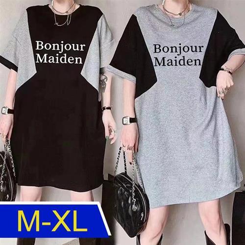 【韓國K.W.】花仙子細長版T(洋裝/連身裙/短袖/長裙/寬鬆/居家/休閒)