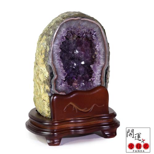 開運方程式- 稀有千層瑪瑙邊紫水晶洞AGU432(紫晶洞4.66kg靠山立洞貴氣