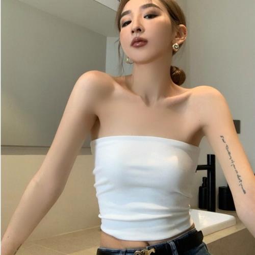 無肩帶抹胸外穿防走光性感辣妹內搭短款背心女夏季打底裹胸上衣服