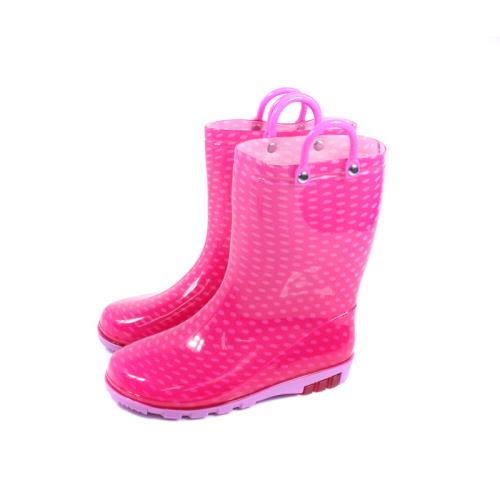 TWO BOSS 雨鞋 粉色 童鞋 點點 中童 8806C no250