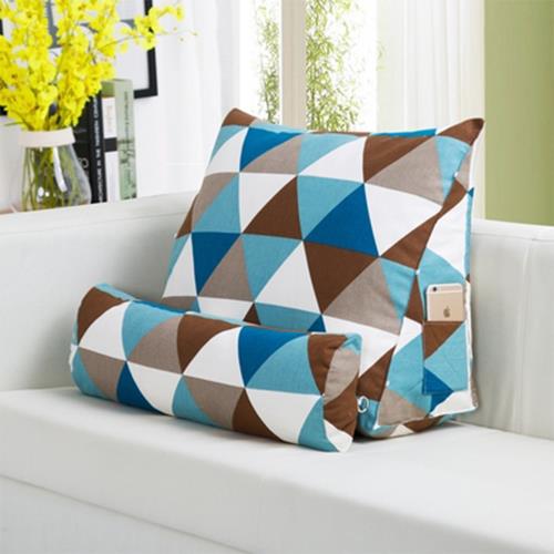 【居家紡】可拆洗床頭沙發三角靠墊 60x22x50cm