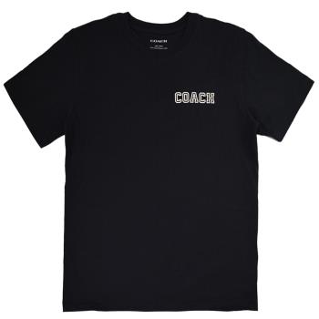 COACH CB676 品牌LOGO字樣燙印棉質短T恤.海軍藍