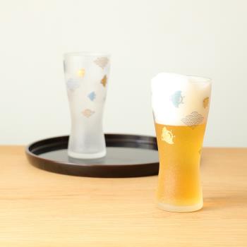 【ADERIA】日本波千鳥對杯 310ml 2入對杯禮盒組 玻璃杯 啤酒杯