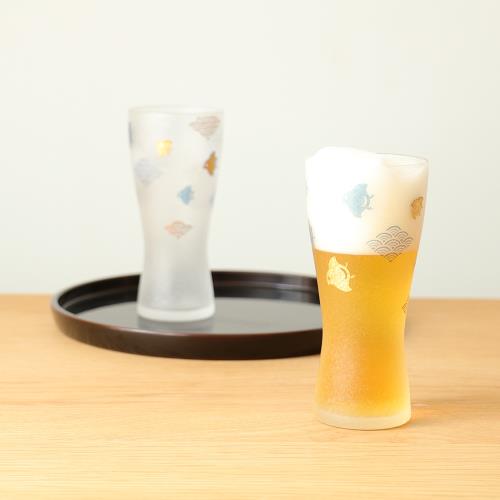 【ADERIA】日本波千鳥對杯 310ml 2入對杯禮盒組 玻璃杯 啤酒杯