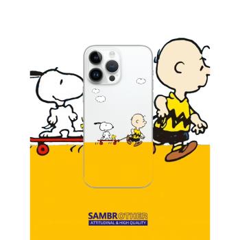 可愛史努比適用iphone14promax動漫蘋果13卡通12簡約透明手機殼軟