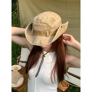 遮陽帽西部女夏季復古戶外帽子
