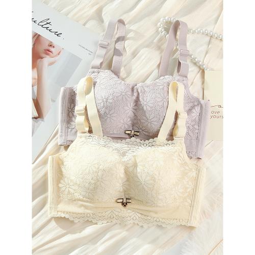 抹胸內衣女薄款透氣秋季裹胸式防走光文胸收副乳小胸聚攏蕾絲胸罩