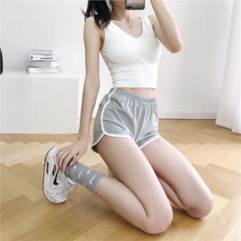黑灰色運動短褲女夏薄款百搭顯瘦純棉休閑褲甜辣性感外穿女團熱褲
