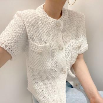 chic韓國復古設計感開衫針織上衣